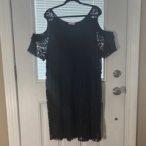 Chic Soul Black Cold Shoulder Sheath Dress